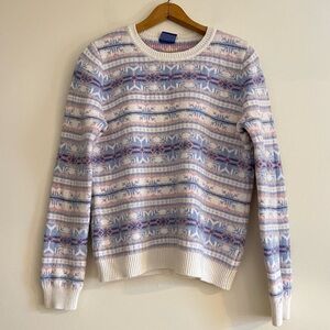 Vintage pastel colored patterned sweater, Le Tigre, size L